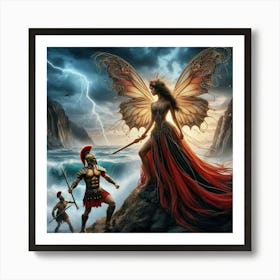 The Fairy And Spartacus Warriors 1 Art Print