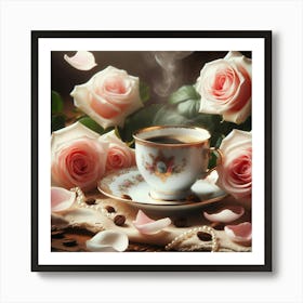 Coffee And Roses 26 Art Print