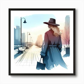 Woman In Hat 4 Art Print