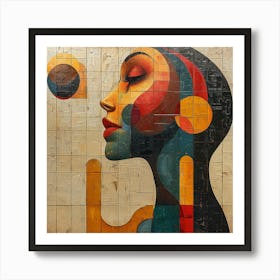 Abstract Portrait Of A Woman in cubism style - colorful cubism, cubism, cubist art,    abstract art, abstract painting  city wall art, colorful wall art, home decor, minimal art, modern wall art, wall art, wall decoration, wall print colourful wall art, decor wall art, digital art, digital art download, interior wall art, downloadable art, eclectic wall, fantasy wall art, home decoration, home decor wall, printable art, printable wall art, wall art prints, artistic expression, contemporary, modern art print, Art Print