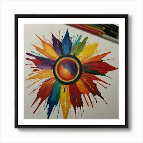 Rainbow Splatter Art Print