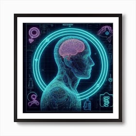 Futuristic Human Brain Art Print