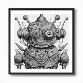 Steampunk Robot Art Print