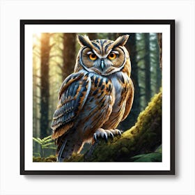 Owl In The Forest 203 Art Print