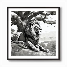 Lion In The Forest 65 Art Print
