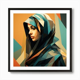 Abstract Geometric Saudi Woman 01 Art Print