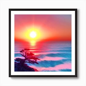 Sunset On The Beach 9 Art Print