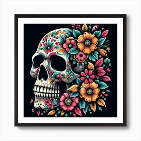 Floral Skull Art Print