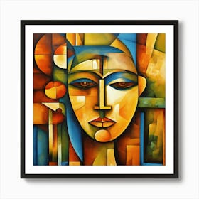 Cubist Face Abstract Art Print