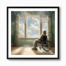 Woman In A Wheelchair Art Print