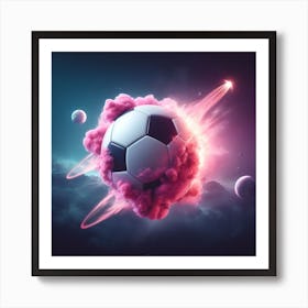 Soccer Ball In Space Art Print