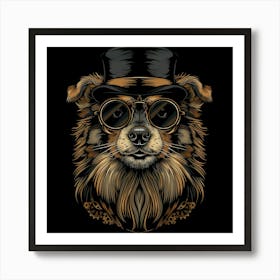 Steampunk Dog 42 Art Print