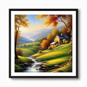 Autumn Landscape Painting 4 Art Print