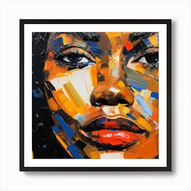 Abstract Of A Woman'S Face 4 Art Print
