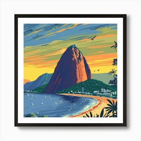 A Sugarloaf Mountain In Rio De Janeiro Vector De 1719996445 4 Art Print