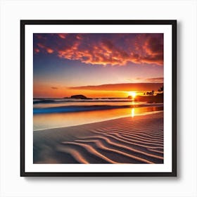 Sunset On The Beach 257 Art Print