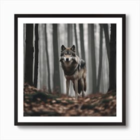 Wolf In The Forest 20 Art Print