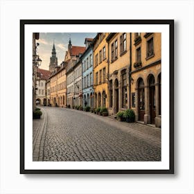 1 Historic European Town A Charming Photograph Of A Historic European Town With Cobblestone Streets 1 Art Print