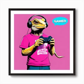 Gamer Dragon Art Print