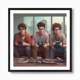 Three Gamers Art Print