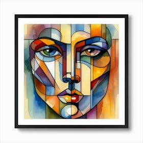 Abstract Of A Woman'S Face 6 Art Print