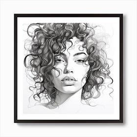 Curly Haired Girl 1 Art Print