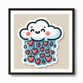 Kawaii Cloud Art Print