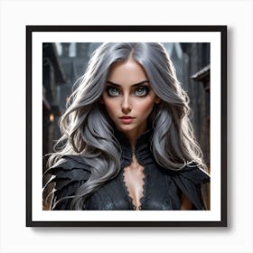 Girl With Grey Hair Art Print