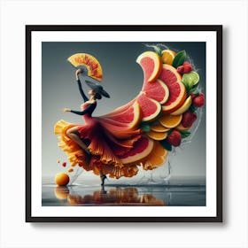 Dancing fruit flamenco Art Print