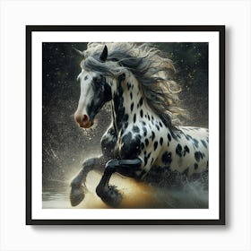 Horse Running In Water 7 Art Print