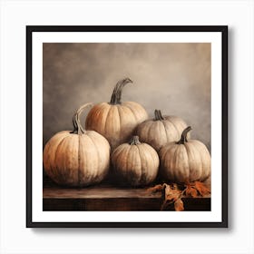 Halloween Jarrah Pumpkins in Fall Art Print