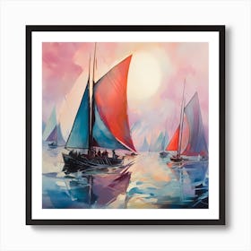 Tapestry of Tranquility: Sailing with Aronson Art Print