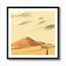 Man In The Desert 1 Art Print