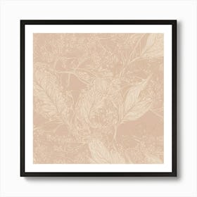 Nature Meets Technology A Tech Inspired Design Where Circuitry Patterns Are Drawn With Soft Nude Li 706215412 (1) Art Print