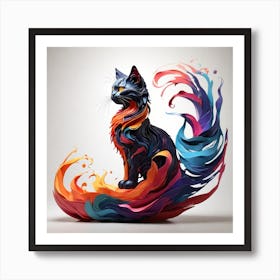 Fire Cat Art Print