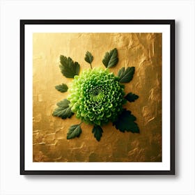 Green Chrysanthemum Flower Art Print