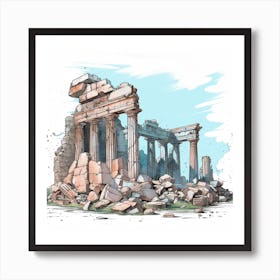 Ruins Of A Greek Temple Art Print