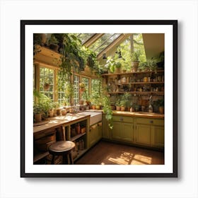 Green Kitchen Art Print