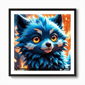 Fox In Fire Art Print