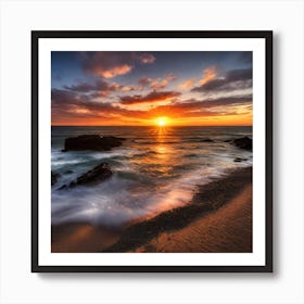 Sunset At The Beach 750 Art Print