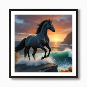 Horse On The Beach 1 Art Print