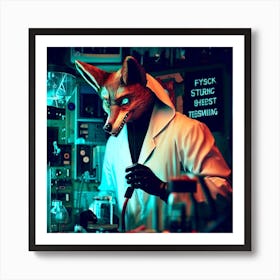 Jackal Scientist Art Print