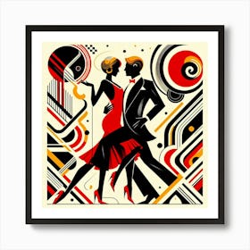 Deco Dancers Art Print