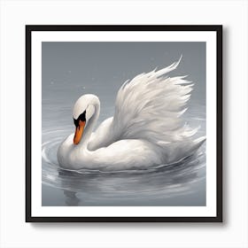 Sweet swan Art Print