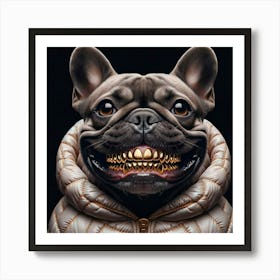 French Bulldog With Gold Teeth Art Print