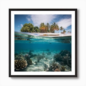 Maledives Underwater Coral Reef Art Print