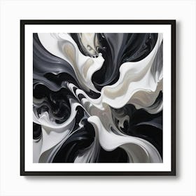 Black and White Abstract Art 201 Art Print