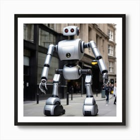 Robot On The Street 7 Art Print