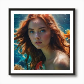 Mermaid under the sea Art Print