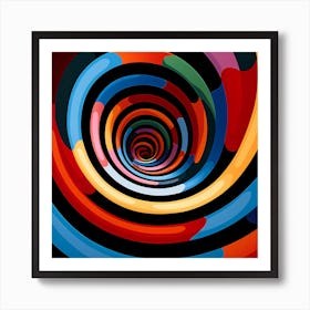 3D Colourful Optical Illusion Art Print